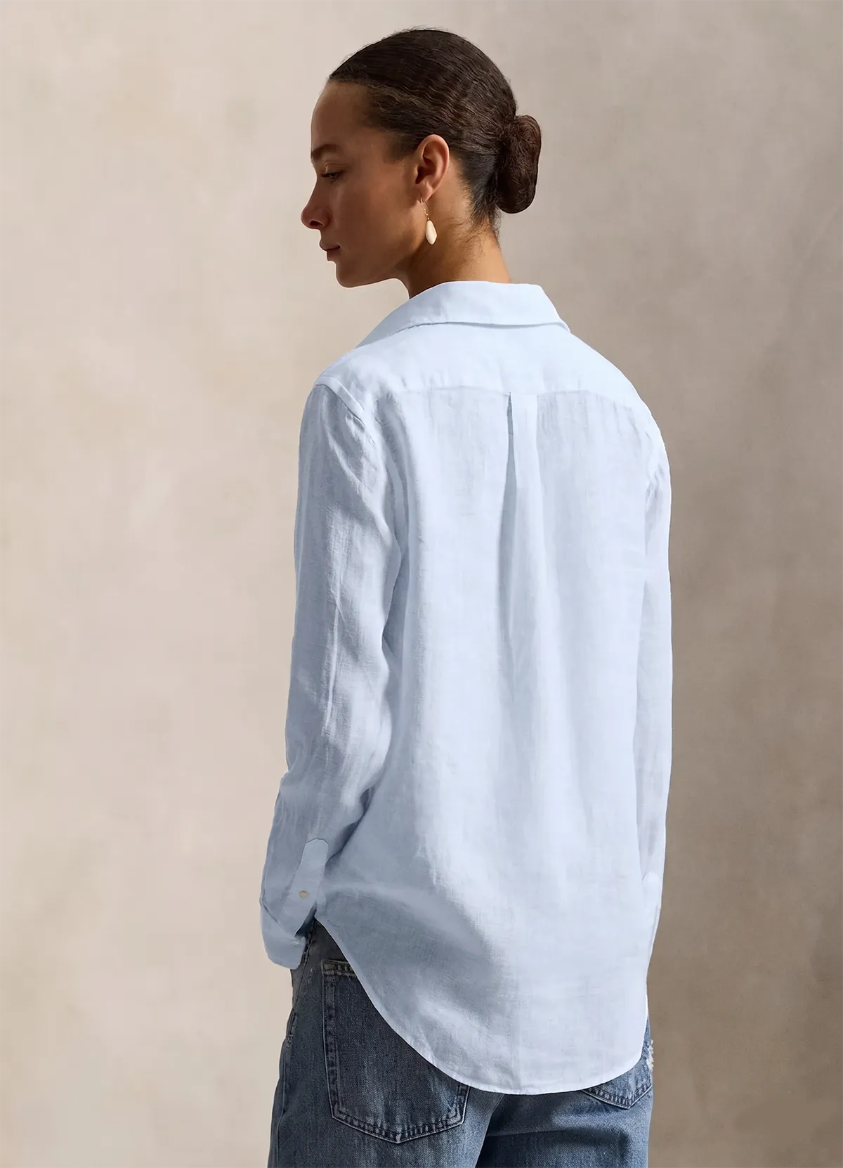 Ralph Lauren Light Blue Classic Fit Linen Shirt
