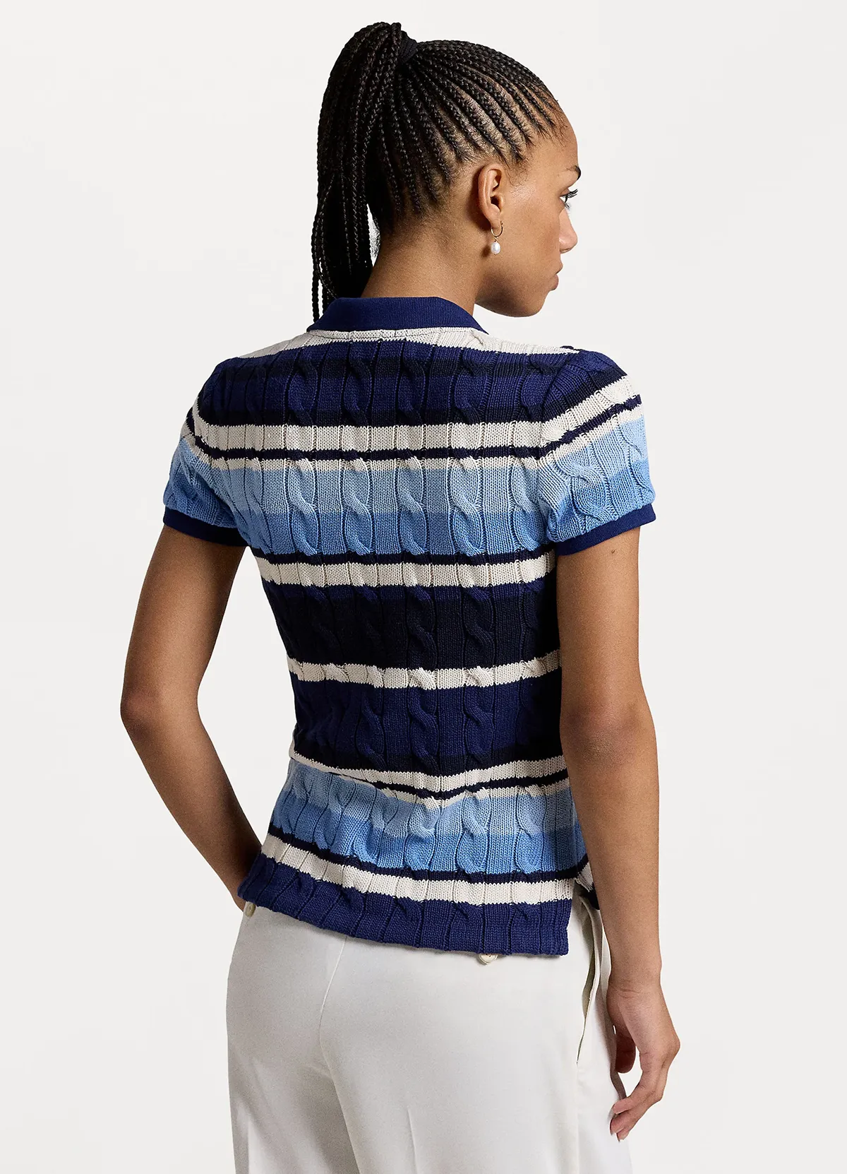 POLO RALPH LAURENCOTTON SHORT SLEEVE POLO SHIRT - POLO SHIRT - BLUE MULTI STRIPE