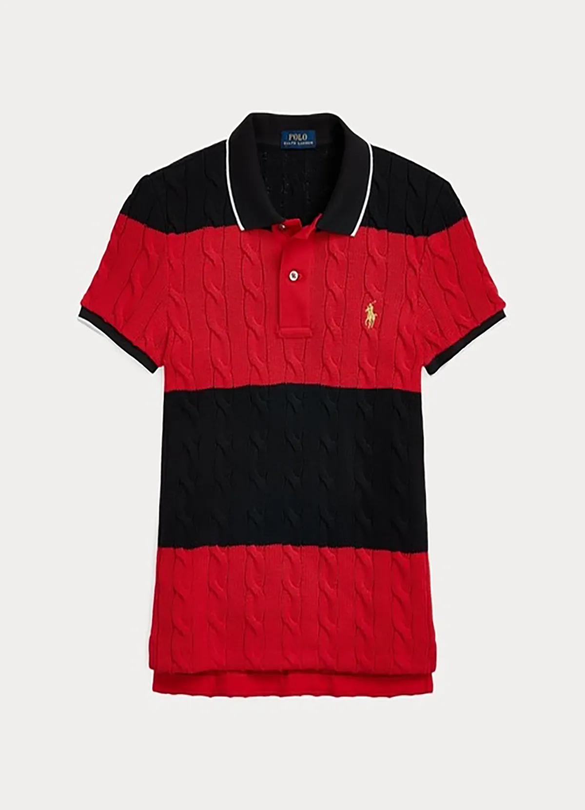 Polo Ralph Lauren Red Slim Fit Cable-Knit Polo Shirt