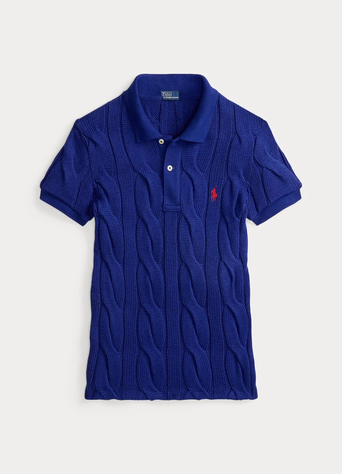 Polo Ralph Lauren Sporting Royal Cable-Knit Cotton Polo Shirt