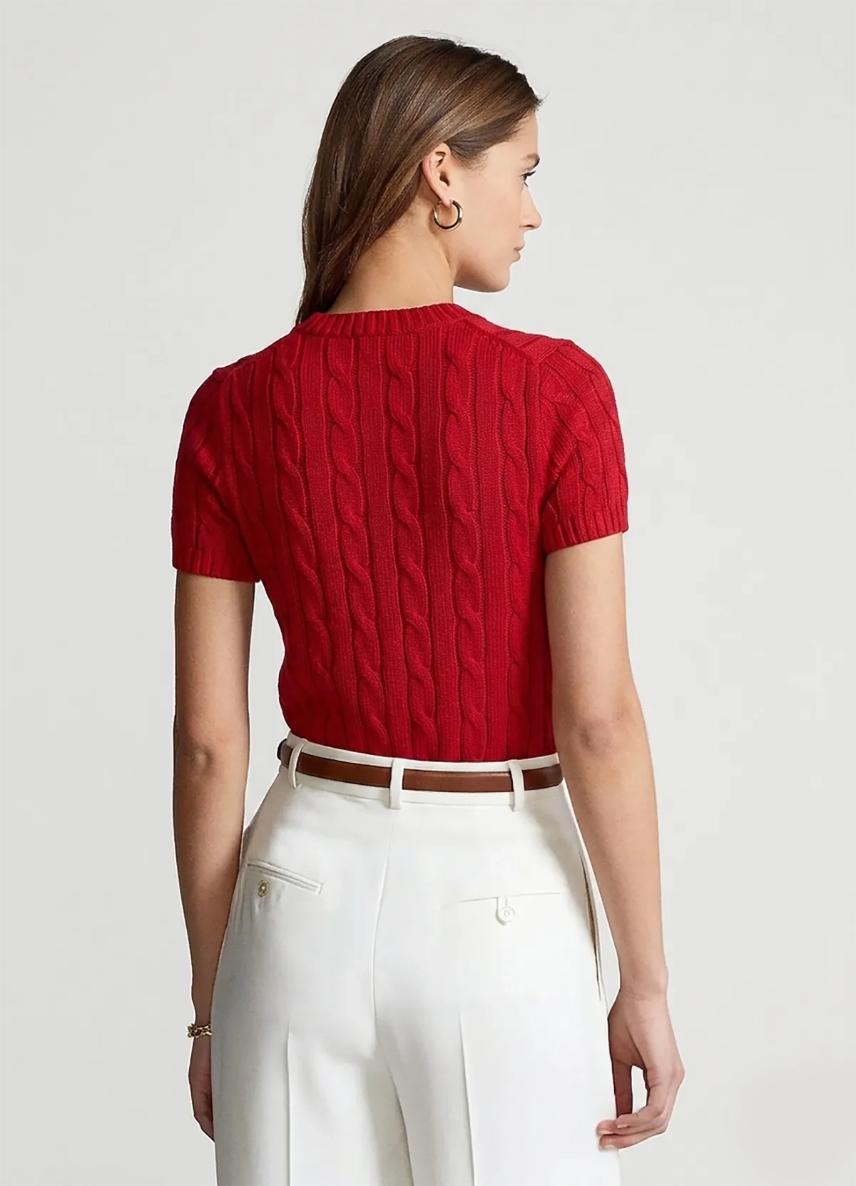 POLO RALPH LAUREN Red cotton sweater with short sleeve