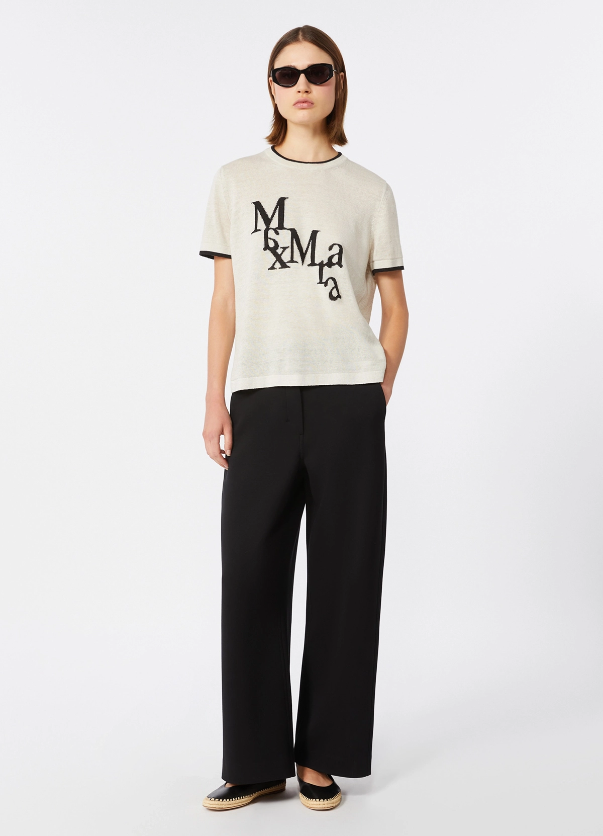S MAX MARA nordica linen sweater-white
